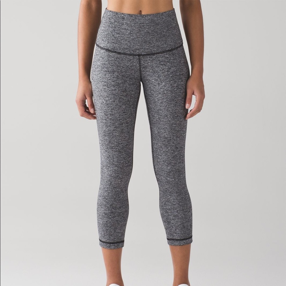 Crop Lululemon Wunder Under Grey Heather Leggings